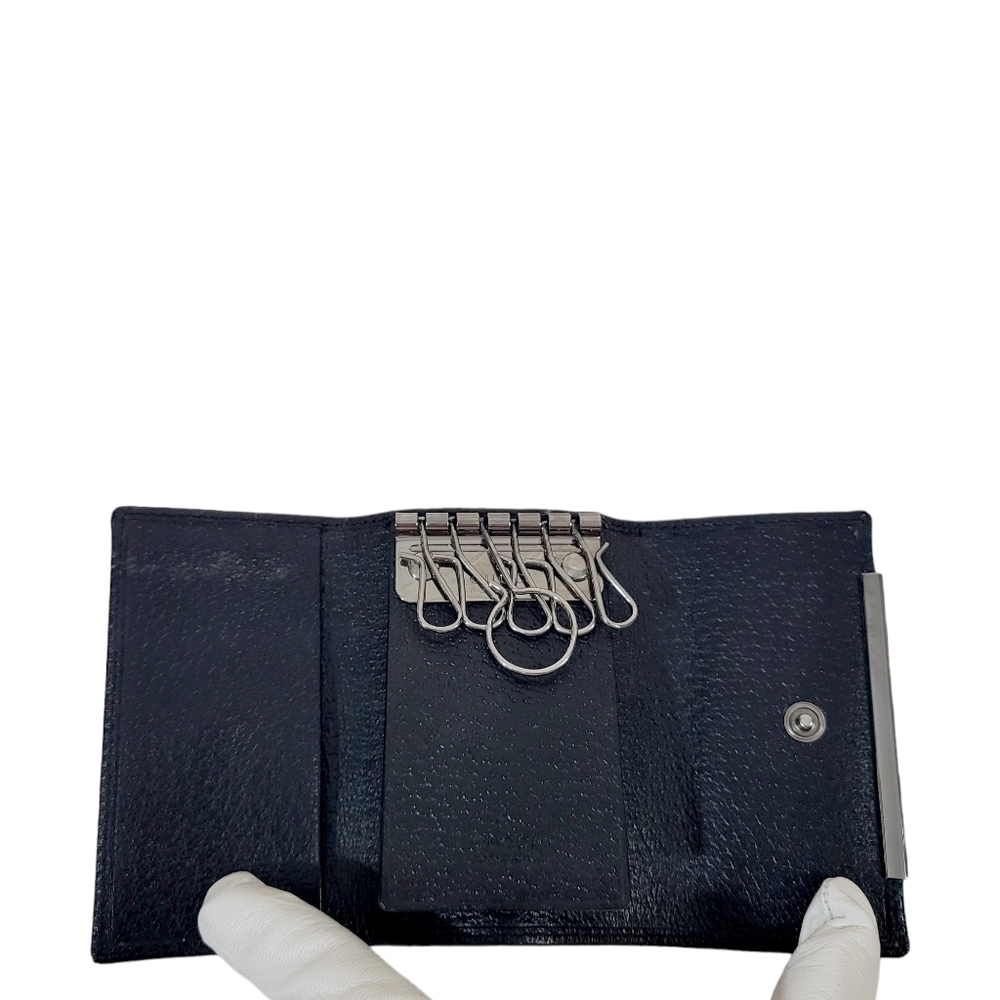 Gucci Black Monogram Trifold 6 Ring Keyholder Wallet - Picture 8 of 9